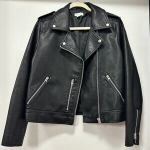 Topshop Faux Leather Biker Jacket Size UK 14 / US 10